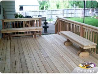 Cedar deck with benches