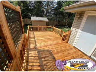 Cedar wood deck Omaha multi levels