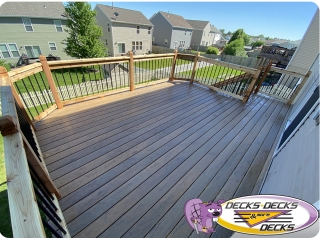 Mixed composite cedar wood deck Omaha