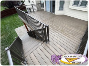 Composite deck installed with professional craftsmanship and low-maintenance design.