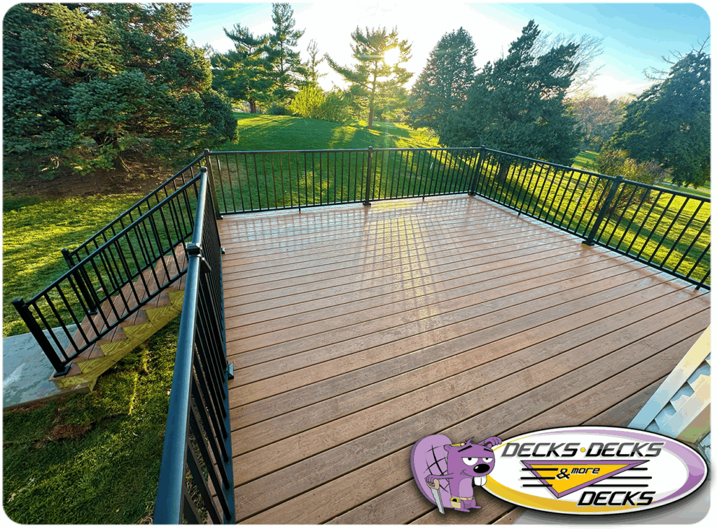 Omaha composite deck built with modern low-maintenance design.