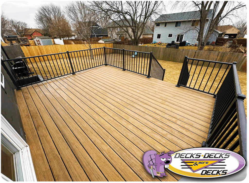 Low-maintenance composite deck designed for all-season outdoor living.