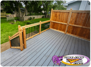Slip-resistant composite deck safe for kids and pets even when wet