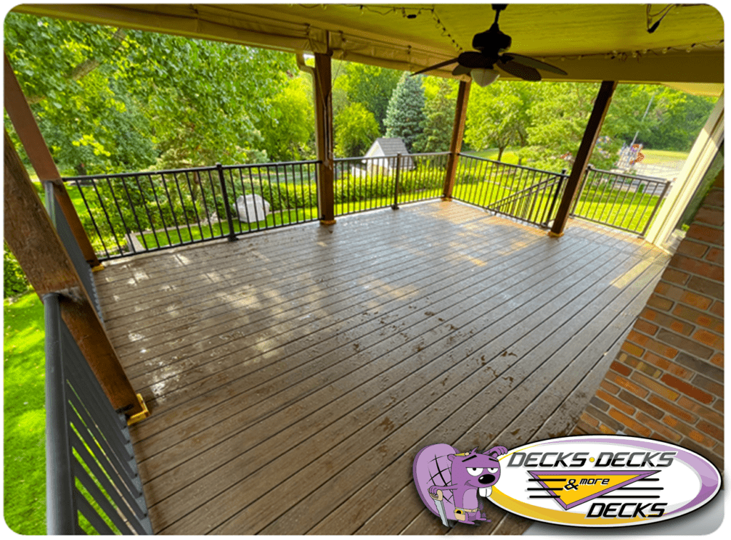 Family-friendly deck with secure railings and slip-resistant boards
