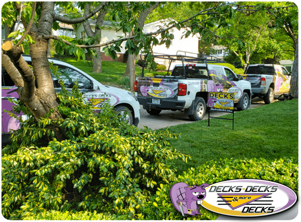 Custom-built deck with elegant railings and open space for gatherings