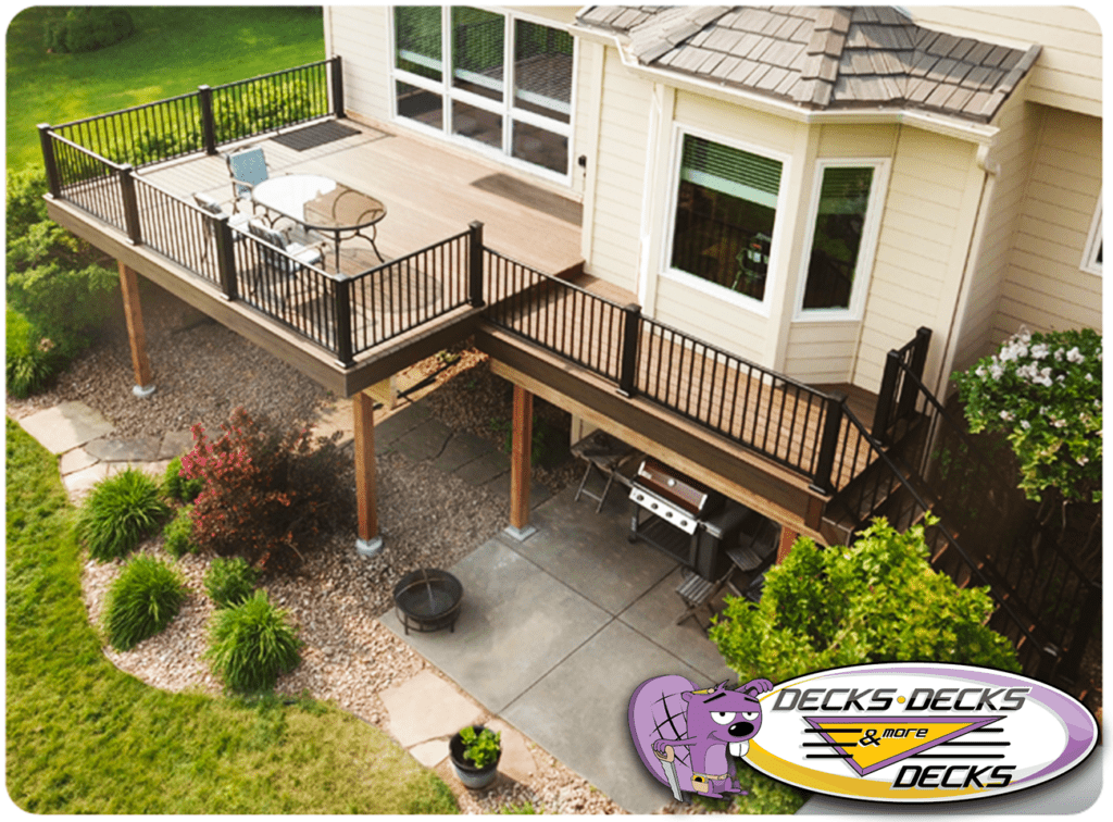 Elevated deck built by skilled custom deck builder